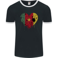 Love Cameroon Flag Cameroonian Day Football Mens Ringer T-Shirt FotL Black/White