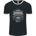 Premium Legend 34th Birthday 1989 Mens Ringer T-Shirt FotL Black/White