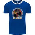 Human to Monkey in 10 Beers Funny Alcohol Mens Ringer T-Shirt FotL Royal Blue/White