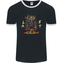Last Day Skull Demon From Hell Mens Ringer T-Shirt FotL Black/White