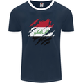 Torn Iraq Flag Iraqi Day Football Mens Ringer T-Shirt FotL Navy Blue/White