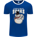 Christmas Sucks Bah Humbug Snowman Xmas Mens Ringer T-Shirt FotL Royal Blue/White