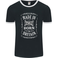 Born In Britain 56th Birthday Made 1967 Mens Ringer T-Shirt FotL Black/White
