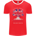 British Grown Polish Roots Poland Mens Ringer T-Shirt FotL Red/White