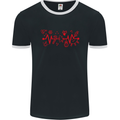 Christmas ECG Xmas Heartbeat Love Heart Mens Ringer T-Shirt FotL Black/White