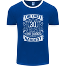 First 30 Years of Childhood Funny 30th Birthday Mens Ringer T-Shirt FotL Royal Blue/White