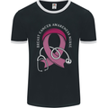 Breast Cancer Nurse Mens Ringer T-Shirt FotL Black/White