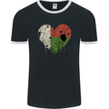 Love Madagascar Flag Madagascan Day Football Mens Ringer T-Shirt FotL Black/White