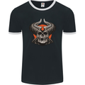 Satan Skull Devil Horns Mens Ringer T-Shirt FotL Black/White