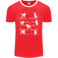 Dog Music Musical Notes Piano Guitar Mens Ringer T-Shirt FotL Red/White