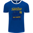 Supercross MotoX Dirt Bike Motocross Mens Ringer T-Shirt Royal Blue/White