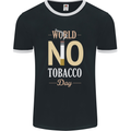 World No Tobacco Day Anti Smoking Fags Mens Ringer T-Shirt FotL Black/White