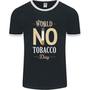 World No Tobacco Day Anti Smoking Fags Mens Ringer T-Shirt FotL Black/White