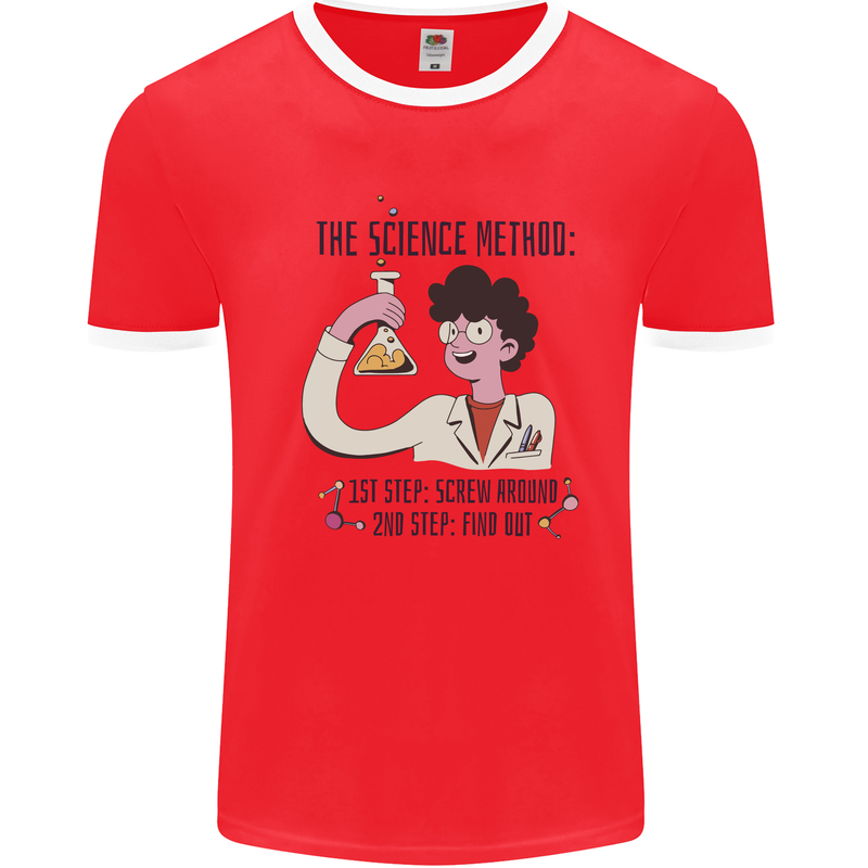 The Science Method Funny Chemistry Geek Mens Ringer T-Shirt Red/White