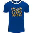 Chicken Nugget Dinosaurs Mens Ringer T-Shirt FotL Royal Blue/White