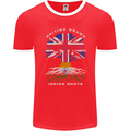 British Grown Indian Roots India Flag Mens Ringer T-Shirt FotL Red/White