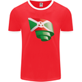 Curled Burundi Flag Burundians Day Football Mens Ringer T-Shirt FotL Red/White