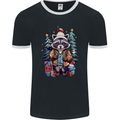 A Cool Christmas Racoon Xmas Mens Ringer T-Shirt FotL Black/White