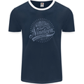 Distressed 56th Birthday Made In 1967 Mens Ringer T-Shirt FotL Navy Blue/White