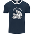 Palaeontology Finding Fossils is My Cardio Mens Ringer T-Shirt FotL Navy Blue/White