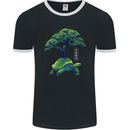 Abstract Tortoise Tree Mens Ringer T-Shirt FotL Black/White