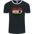 Love Iraq Flag Iraqi Day Football Mens Ringer T-Shirt FotL Black/White