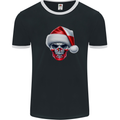 Poland Christmas Skull Xmas Polish Biker Flag Mens Ringer T-Shirt FotL Black/White