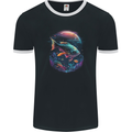 Fantasy Space Fish Mens Ringer T-Shirt FotL Black/White