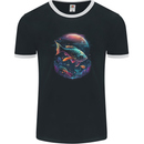 Fantasy Space Fish Mens Ringer T-Shirt FotL Black/White