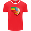 Curled Ethiopia Flag Ethiopian Day Football Mens Ringer T-Shirt FotL Red/White