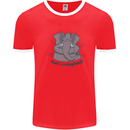 Irrelephant Funny Elephant Mens Ringer T-Shirt FotL Red/White