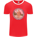 Sloth Hiking Team Funny Trekking Walking Mens Ringer T-Shirt FotL Red/White