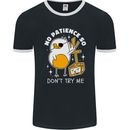 No Patience Anger Management Bird Funny Mens Ringer T-Shirt FotL Black/White