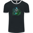 Twinkle Eyes Evil Skull Mens Ringer T-Shirt FotL Black/White