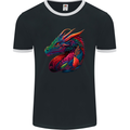 A Colourful Dragon Fantasy Mens Ringer T-Shirt FotL Black/White