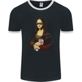 Kebab Mona Lisa Funny Food Mens Ringer T-Shirt FotL Black/White