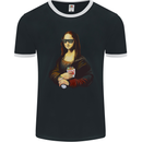 Kebab Mona Lisa Funny Food Mens Ringer T-Shirt FotL Black/White