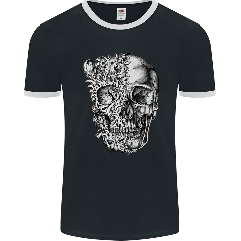 Odd Skull Mens Ringer T-Shirt FotL Black/White