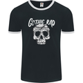 Gothic Rap Skull Hip Hop Music Gangster Mens Ringer T-Shirt FotL Black/White