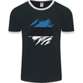 Torn Estonia Flag Estonian Day Football Mens Ringer T-Shirt FotL Black/White