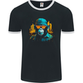 A Streetwise Monkey Urban Setting Mens Ringer T-Shirt FotL Black/White
