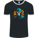 A Streetwise Monkey Urban Setting Mens Ringer T-Shirt FotL Black/White