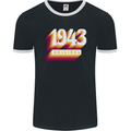 Retro 80th Birthday Original 1943 Mens Ringer T-Shirt FotL Black/White