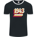 Retro 80th Birthday Original 1943 Mens Ringer T-Shirt FotL Black/White
