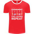 Science Experiment Fail Repeat Chemistry Geek Mens Ringer T-Shirt FotL Red/White