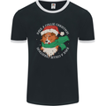 Rough Collie Dog Christmas Xmas Mens Ringer T-Shirt FotL Black/White