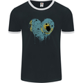 Love Kazakhstan Flag Kazakh Day Football Mens Ringer T-Shirt FotL Black/White