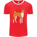 A Basenji Hunting Dog Mens Ringer T-Shirt Red/White