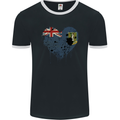 Love Flag Virgin Islands UK Football Mens Ringer T-Shirt FotL Black/White