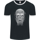 Peekaboo Demon Devil Skull Mens Ringer T-Shirt FotL Black/White